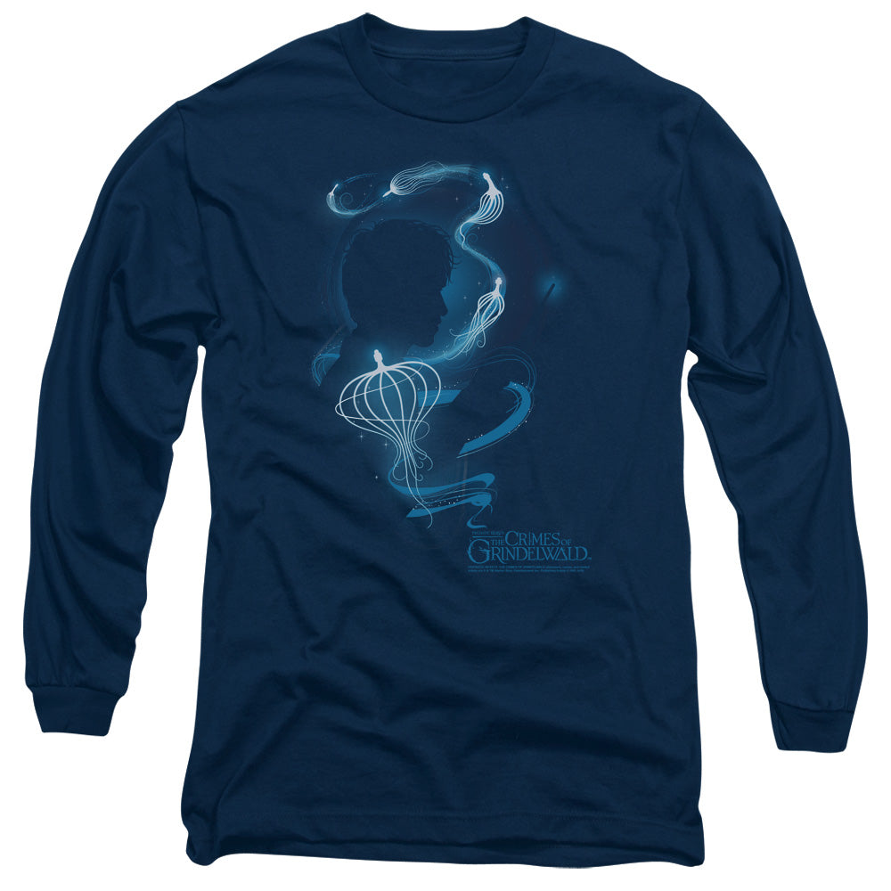 FANTASTIC BEASTS 2/NEWT SILHOUETTE - L/S ADULT 18/1 - NAVY