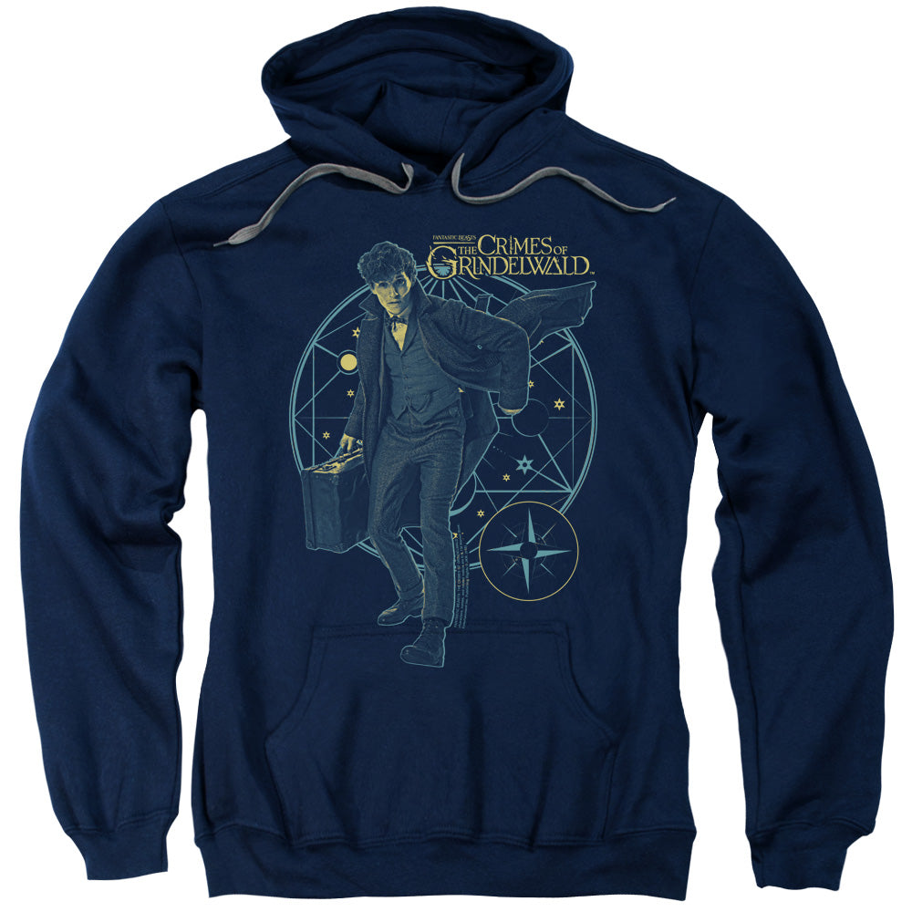 FANTASTIC BEASTS 2/SUITCASE - ADULT PULLOVER HOODIE - NAVY