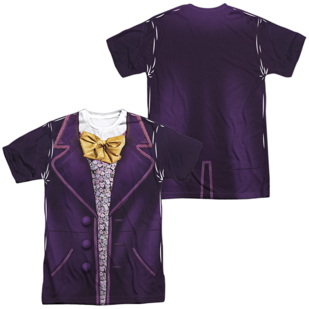 WILLY WONKA AND THE CHOCOLATE FACTORY/WONKA COSTUME (FRONT/BACK PRINT) - S/S ADULT POLY CREW - MULTI