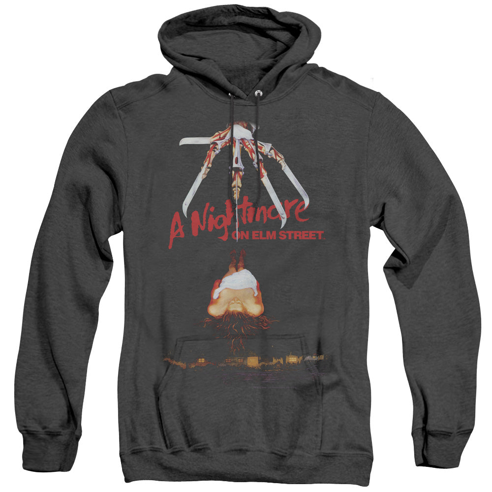 NIGHTMARE ON ELM STREET/ALTERNATE POSTER - ADULT HEATHER HOODIE - BLACK