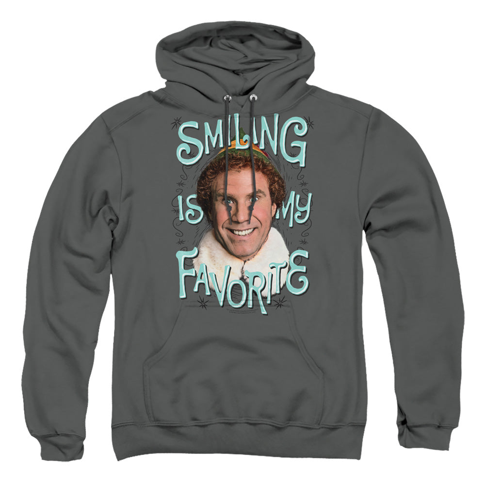 ELF/SMILING - ADULT PULLOVER HOODIE - CHARCOAL