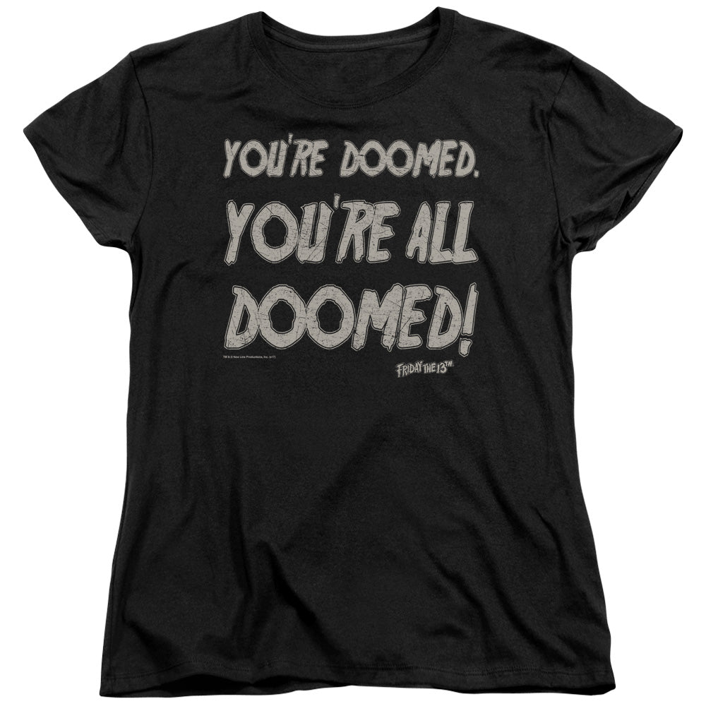 FRIDAY THE 13TH/DOOMED - S/S WOMENS TEE - BLACK