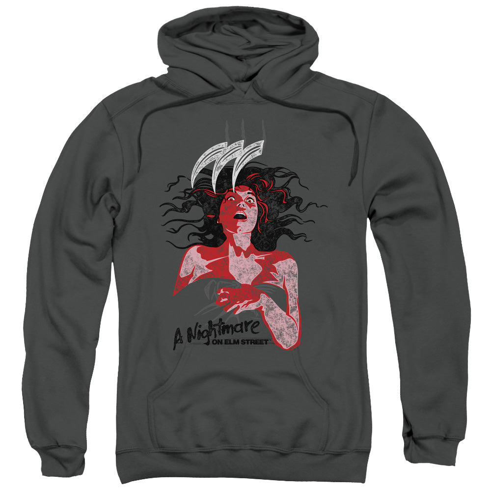 NIGHTMARE ON ELM STREET/ILLUSTRATED EUROPEAN POSTER - ADULT PULLOVER HOODIE - CHARCOAL