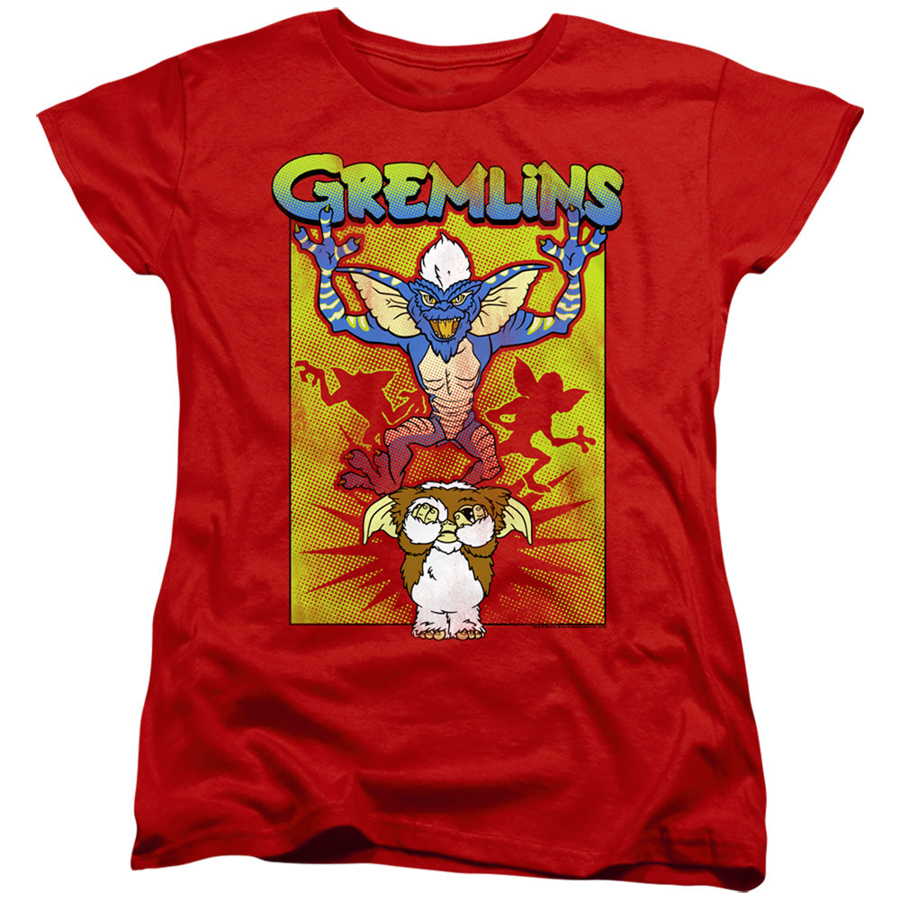 GREMLINS/BE AFRAID - S/S WOMENS TEE - RED