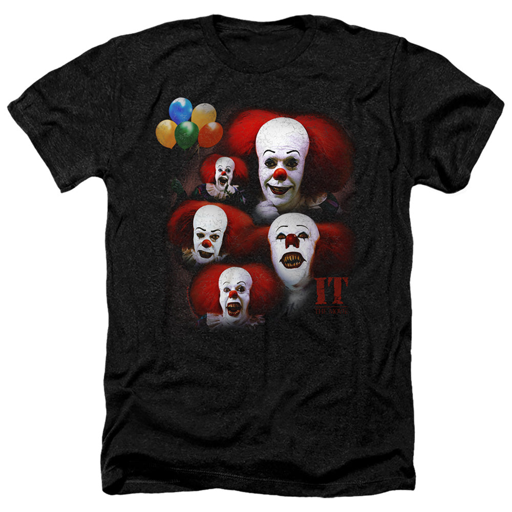 IT 1990/MANY FACES OF PENNYWISE - ADULT HEATHER - BLACK