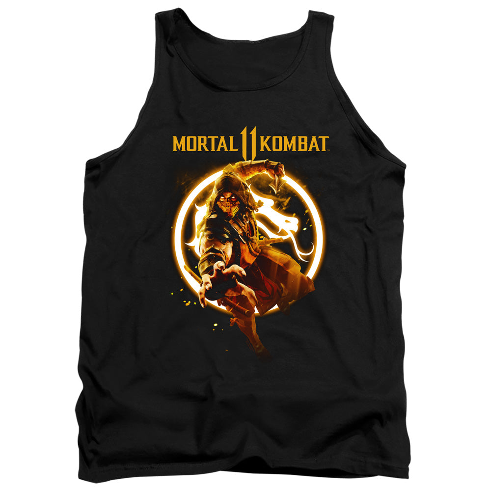 MORTAL KOMBAT 11/SCORPION FLAMES - ADULT TANK - BLACK
