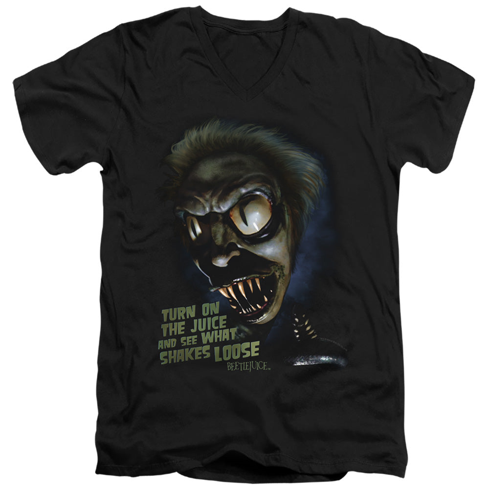 BEETLEJUICE/CHUCKS DAUGHTER - S/S ADULT V-NECK 30/1 - BLACK