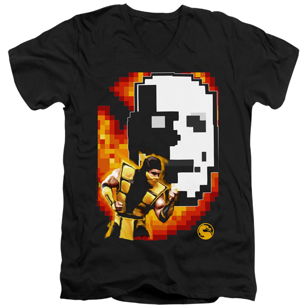 MORTAL KOMBAT KLASSIC/SCORPION - S/S ADULT V-NECK 30/1 - BLACK