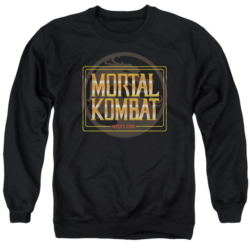 MORTAL KOMBAT KLASSIC/INSERT COIN - ADULT CREWNECK SWEATSHIRT - BLACK