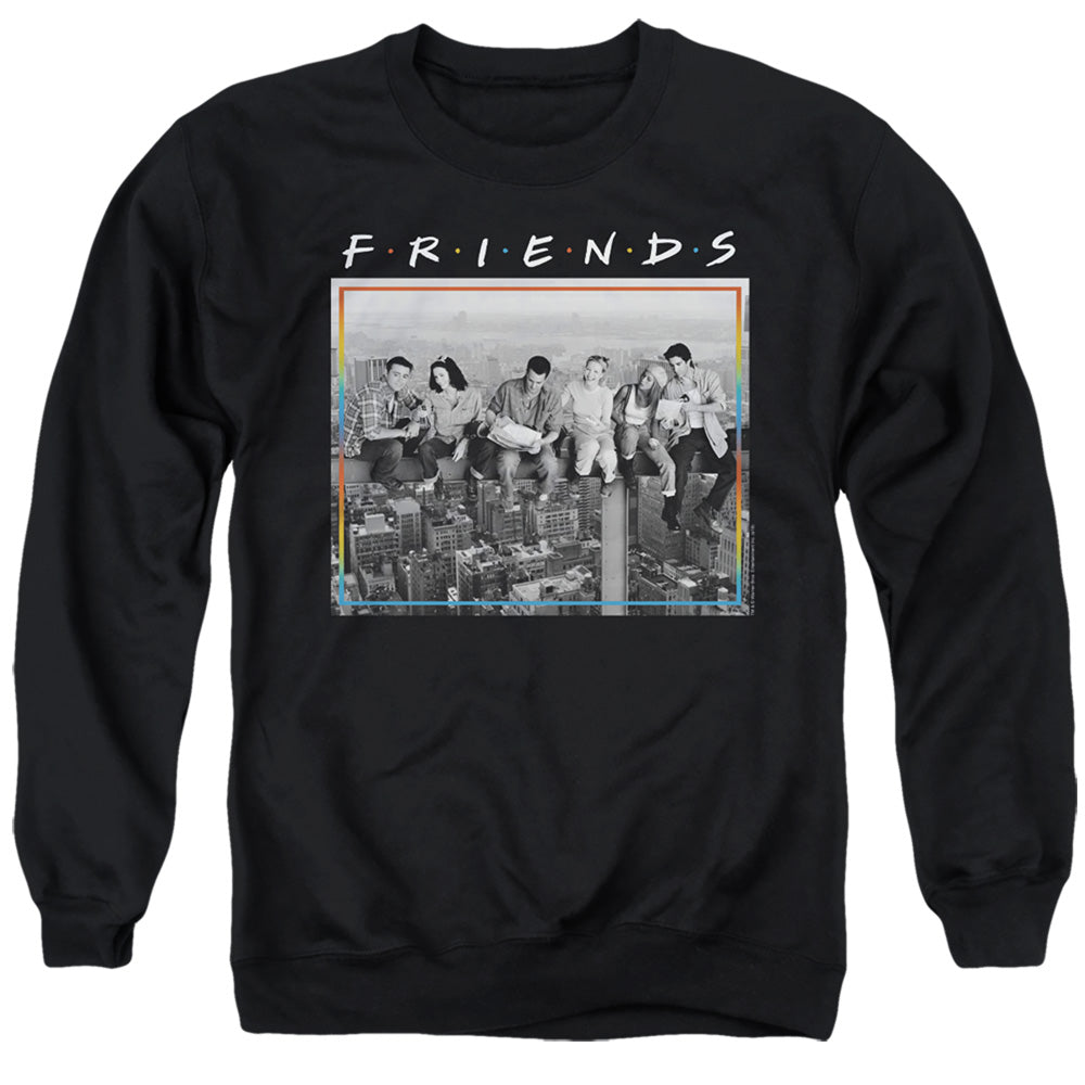 FRIENDS/LUNCH BREAK - ADULT CREWNECK SWEATSHIRT - BLACK