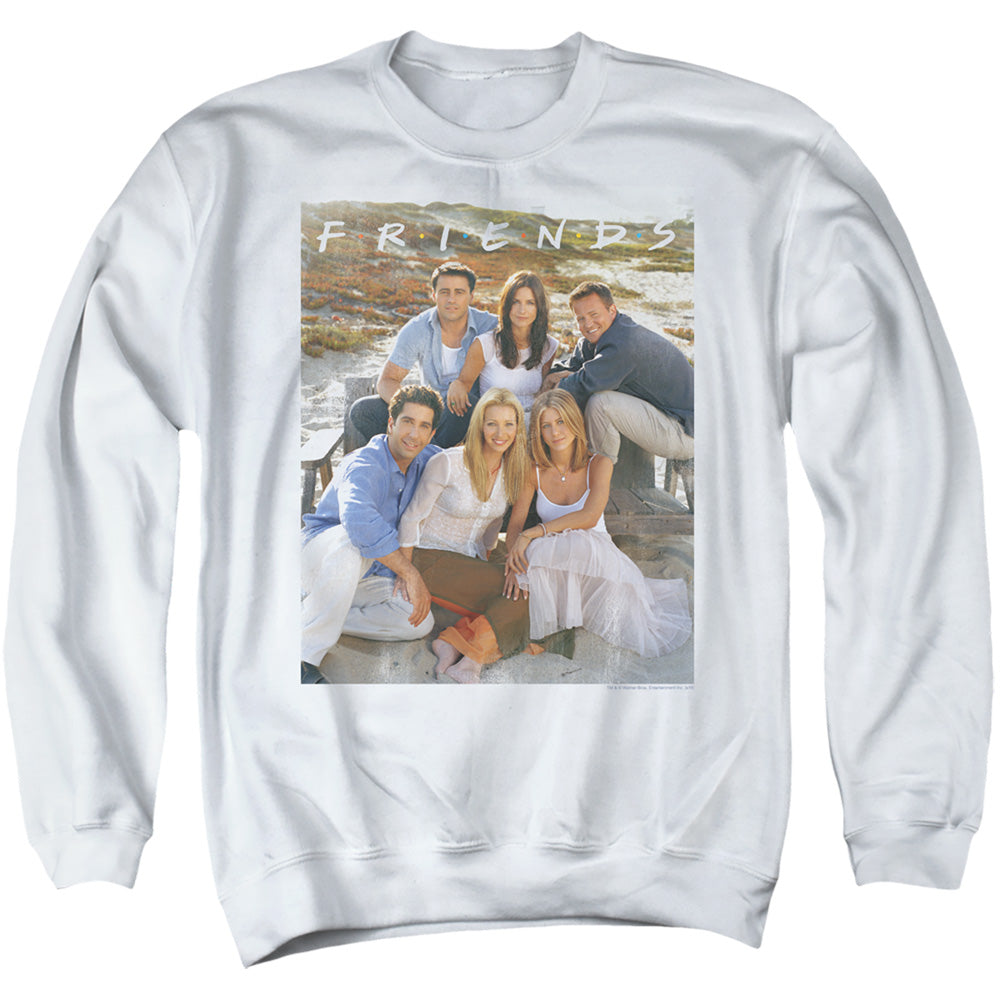 FRIENDS/LIFES A BEACH - ADULT CREWNECK SWEATSHIRT - WHITE