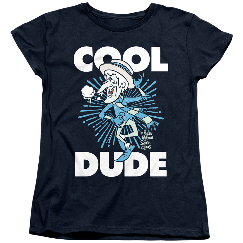 THE YEAR WITHOUT A SANTA CLAUS/COOL DUDE - S/S WOMENS TEE - NAVY