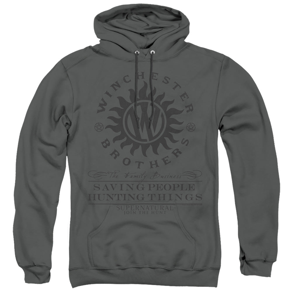 SUPERNATURAL/WINCHESTER ANTI POSSESSION - ADULT PULLOVER HOODIE - CHARCOAL