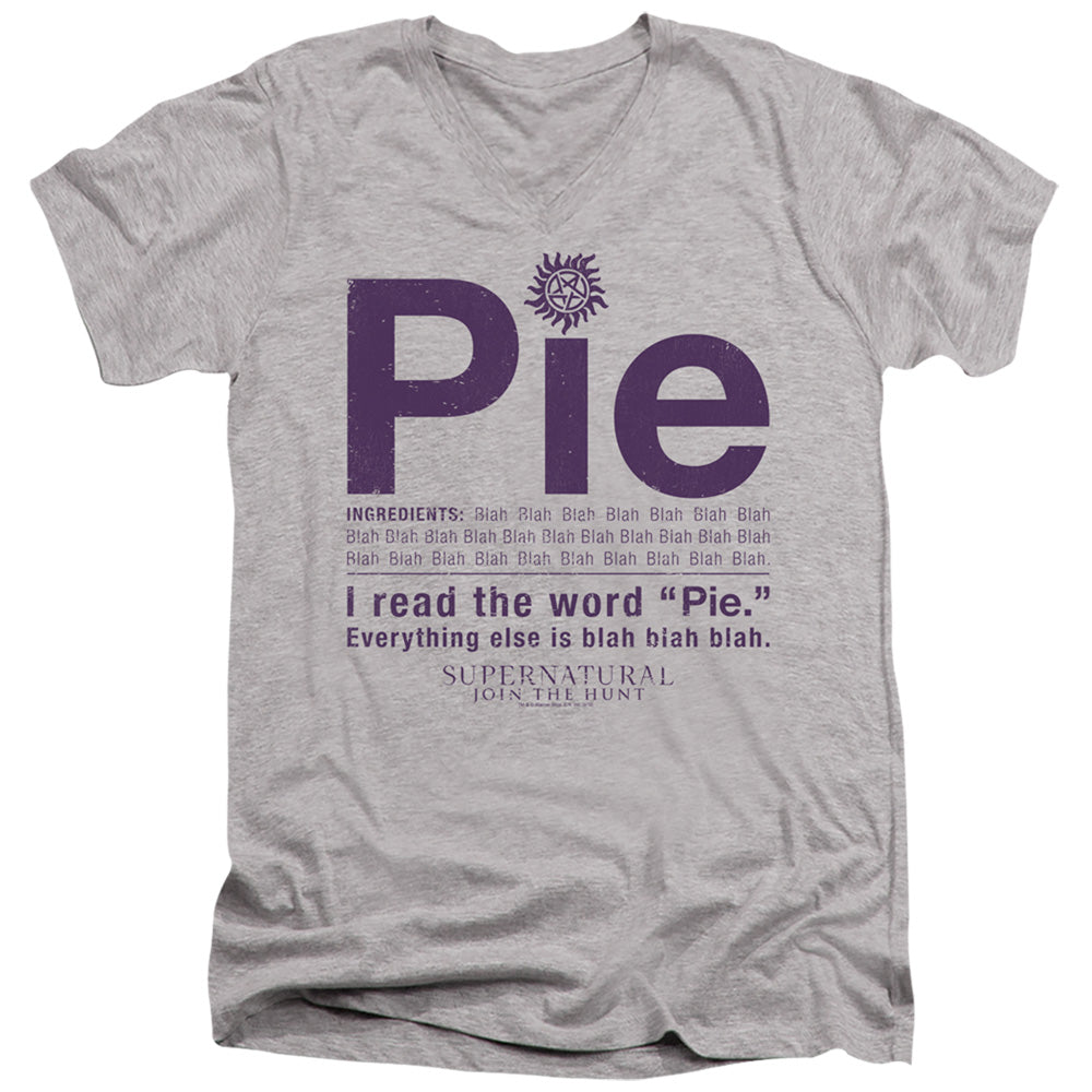 SUPERNATURAL/PIE - S/S ADULT V-NECK 30/1 - ATHLETIC HEATHER