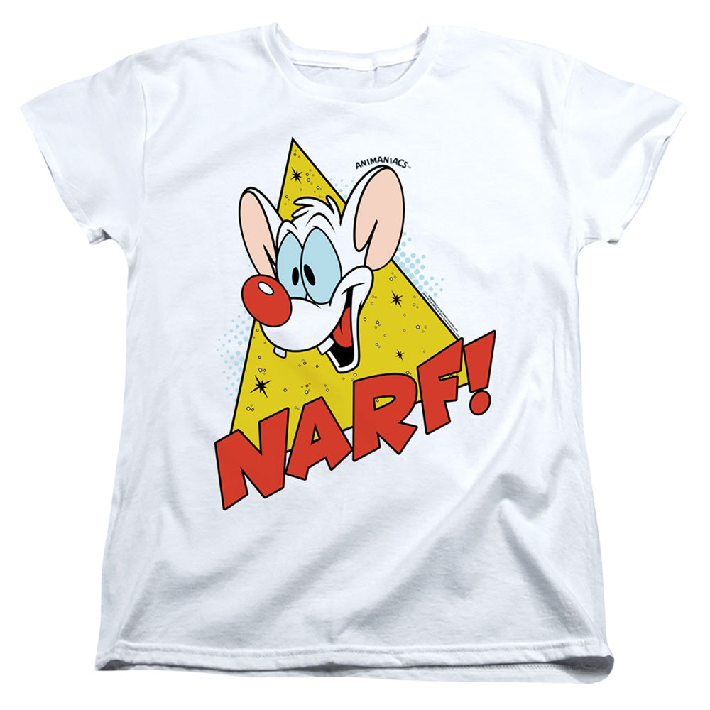 PINKY AND THE BRAIN/NARF - S/S WOMENS TEE - WHITE