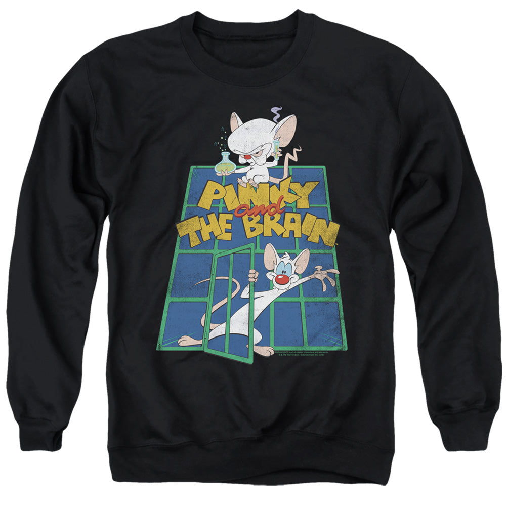 PINKY AND THE BRAIN/OL STANDARD - ADULT CREWNECK SWEATSHIRT - BLACK
