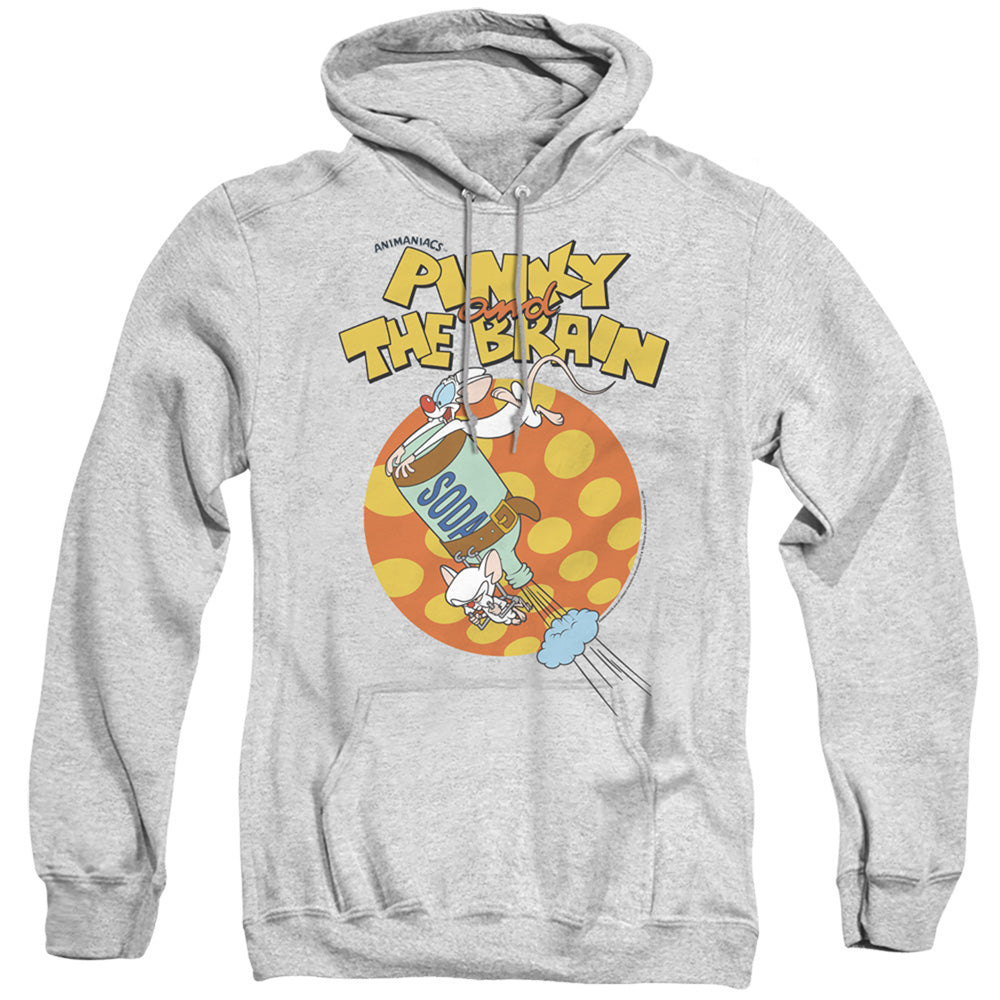 PINKY AND THE BRAIN/SODA - ADULT PULLOVER HOODIE - ATHLETIC HEATHER