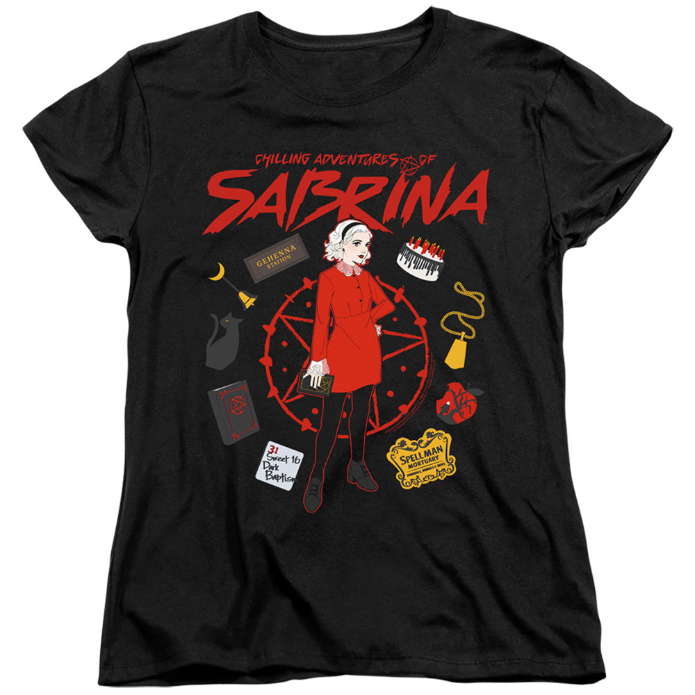 CHILLING ADVENTURES OF SABRINA/CIRCLE - S/S WOMENS TEE - BLACK