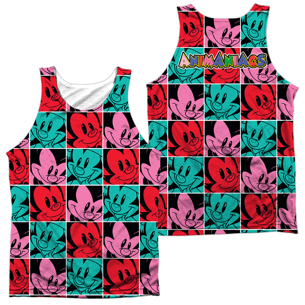 ANIMANIACS/SQUARES (FRONT/BACK PRINT) - ADULT POLY TANK TOP - MULTI