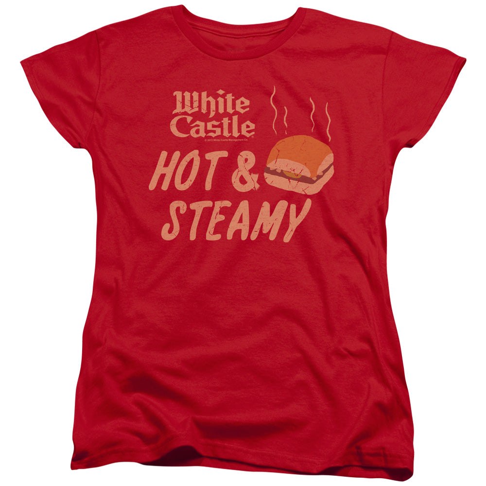 WHITE CASTLE/HOT & STEAMY - S/S WOMENS TEE - RED
