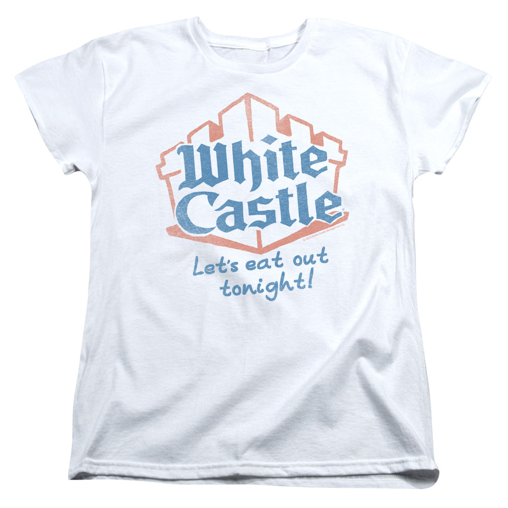 WHITE CASTLE/LETS EAT - S/S WOMENS TEE - WHITE