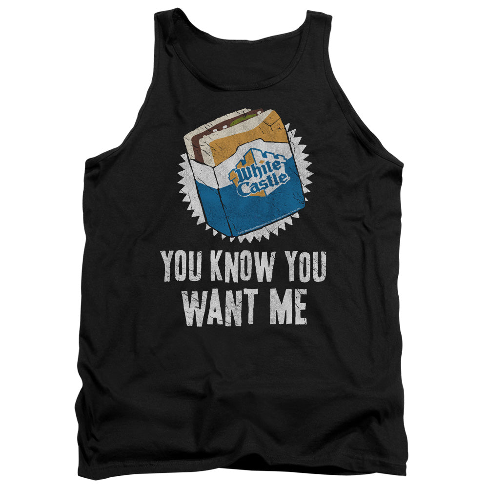 WHITE CASTLE/WANT ME - ADULT TANK - BLACK