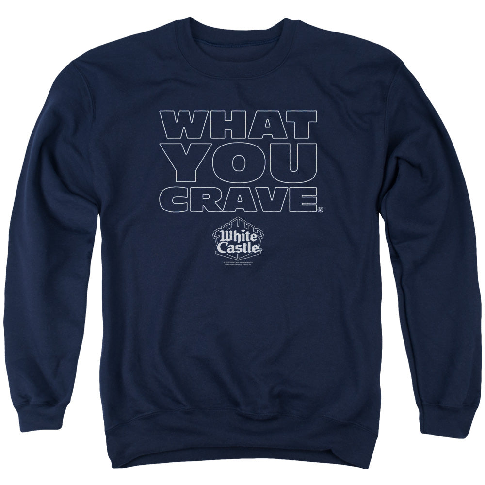 WHITE CASTLE/CRAVING - ADULT CREWNECK SWEATSHIRT - NAVY