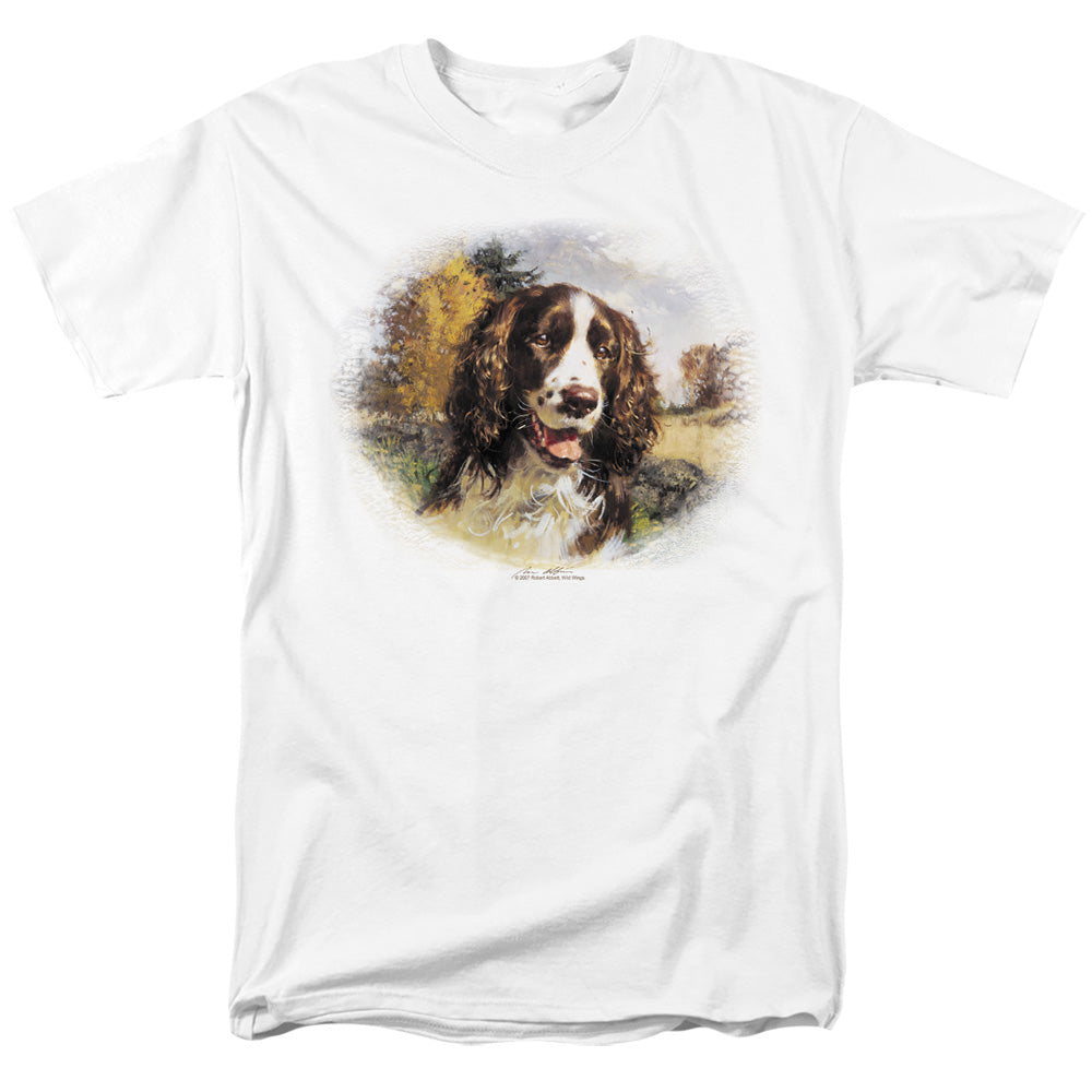 WILDLIFE/SPRINGER SPANIEL HEAD - S/S ADULT 18/1 - WHITE