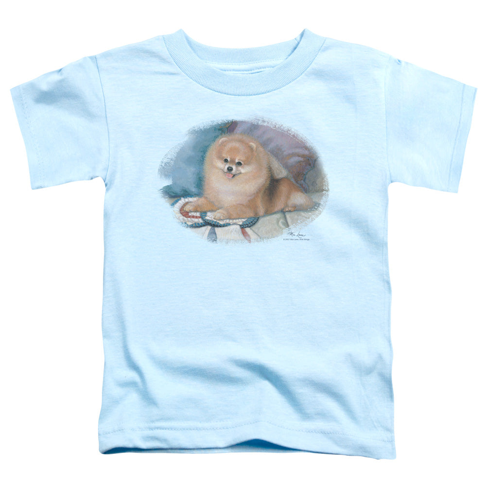 WILDLIFE/POMERANIAN PORTRAIT - S/S TODDLER TEE - LIGHT BLUE