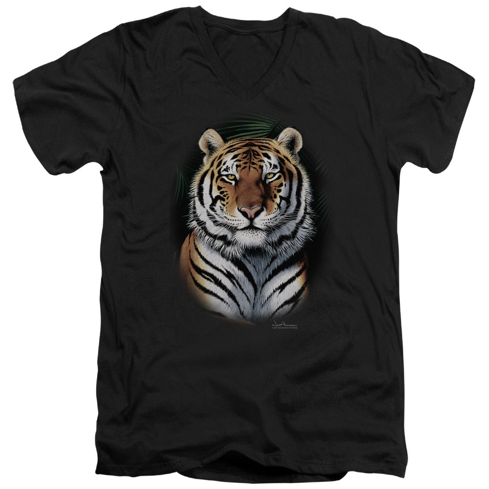 WILDLIFE/JUNGLE FIRE - S/S ADULT V-NECK 30/1 - BLACK