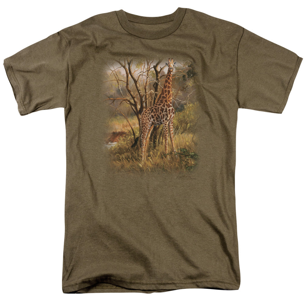 WILDLIFE/GIRAFFE - S/S ADULT 18/1 - SAFARI GREEN