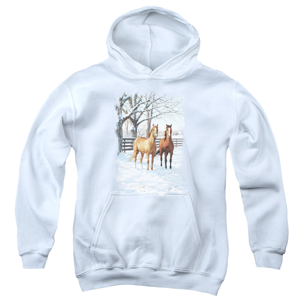 WILDLIFE/COFFEE AND CHOCOLATE - YOUTH PULLOVER HOODIE - WHITE