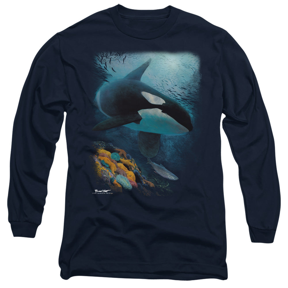 WILDLIFE/SALMON HUNTER ORCA -  L/S ADULT 18/1  - NAVY
