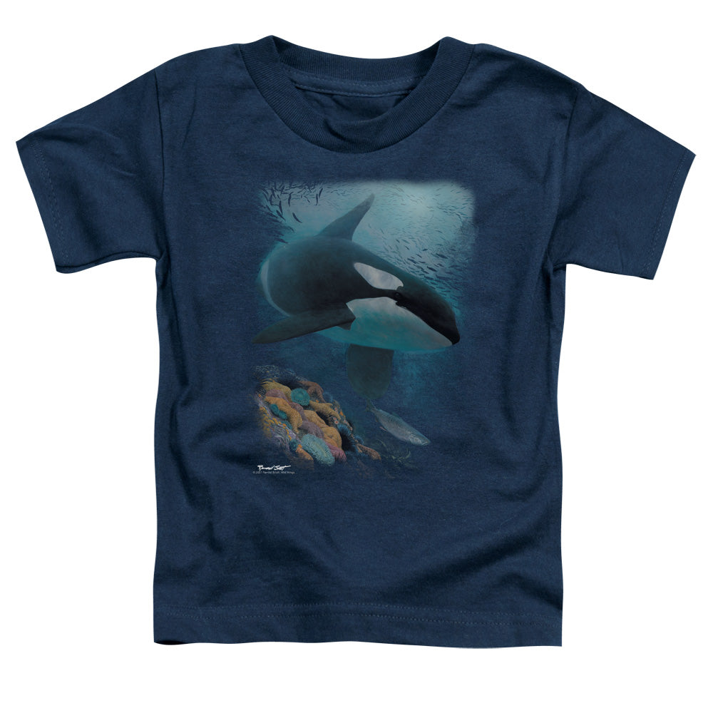 WILDLIFE/SALMON HUNTER ORCA - S/S TODDLER TEE - NAVY