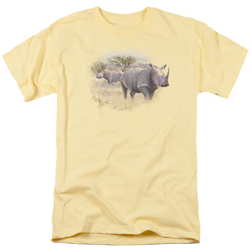 WILDLIFE/RHINO - S/S ADULT 18/1 - BANANA