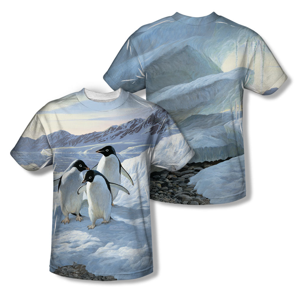 WILD WINGS/PENGUINS (FRONT/BACK PRINT) - S/S YOUTH POLY CREW - MULTI