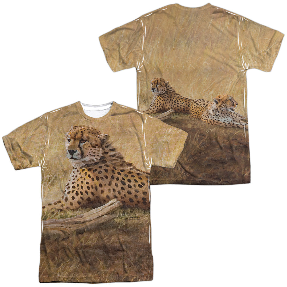 WILD WINGS/AFRICAN CATS (FRONT/BACK PRINT) - S/S ADULT POLY CREW - MULTI