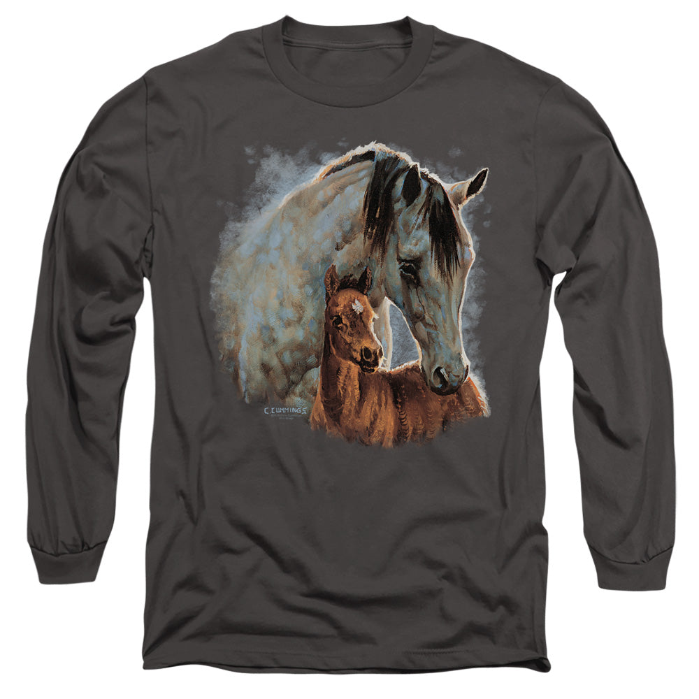 WILD WINGS/PAINTED HORSES - L/S ADULT 18/1 - CHARCOAL