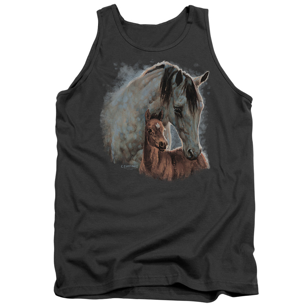 WILD WINGS/PAINTED HORSES - ADULT TANK - CHARCOAL