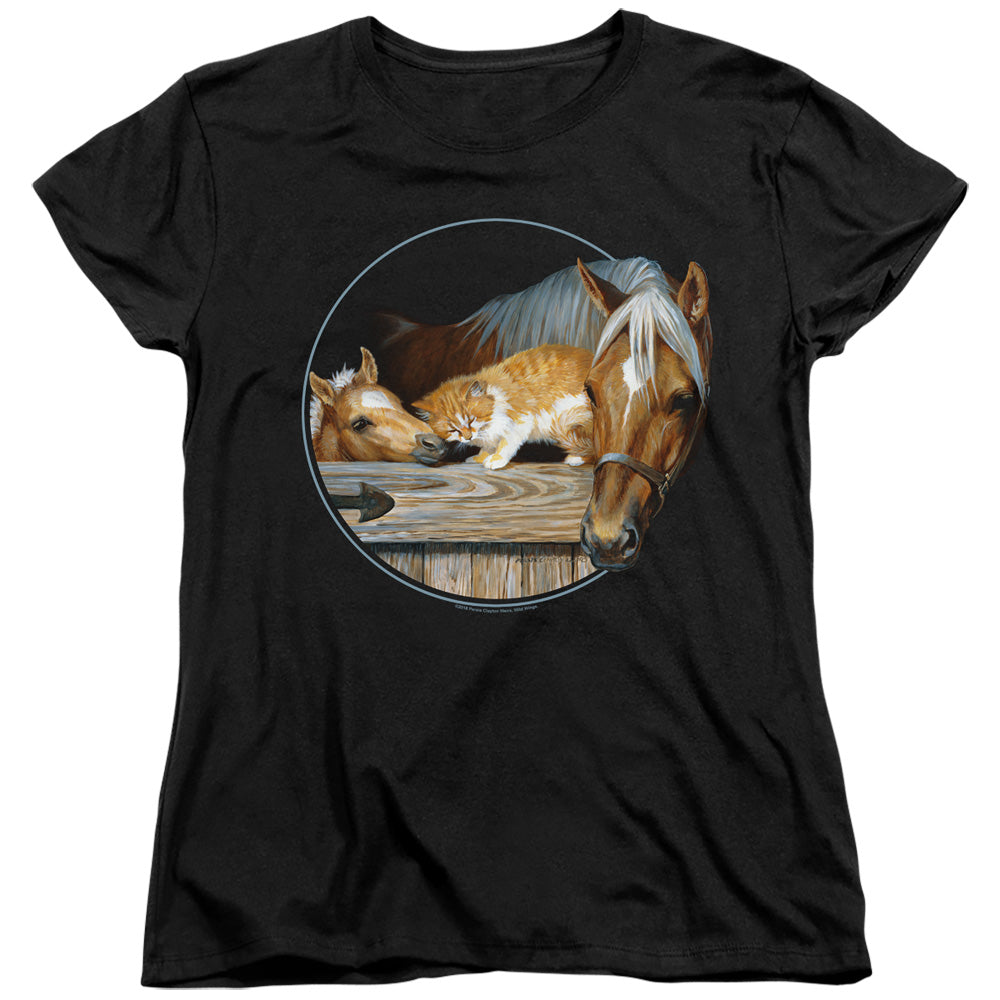 WILD WINGS/EVERYONE LOVES KITTY - S/S WOMENS TEE - BLACK