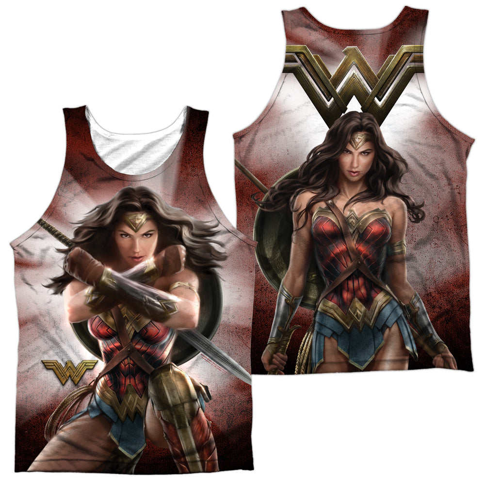 WONDER WOMAN MOVIE/PROTECTOR OF HUMANITY (FRONT/BACK PRINT) - ADULT POLY TANK TOP - MULTI
