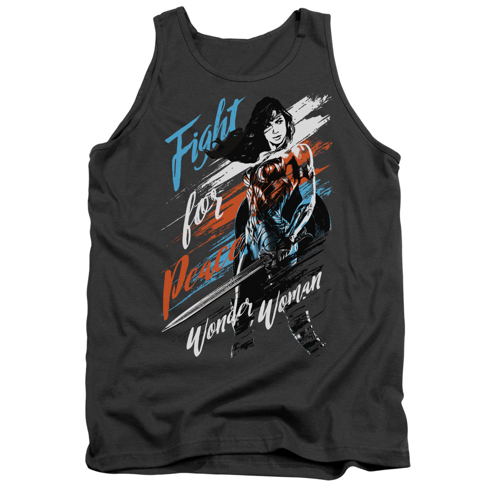 WONDER WOMAN MOVIE/FIGHT FOR PEACE - ADULT TANK - CHARCOAL