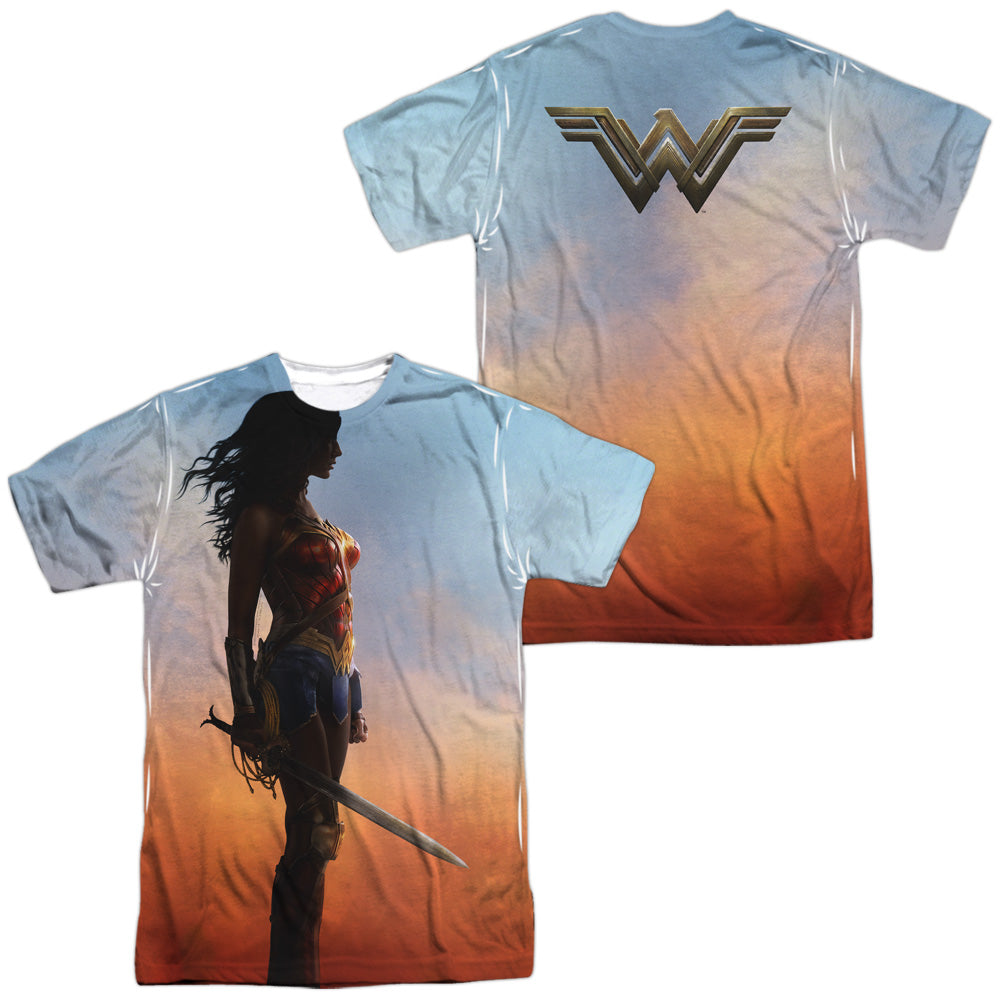 WONDER WOMAN MOVIE/POSTER (FRONT/BACK PRINT) - S/S ADULT POLY CREW - MULTI