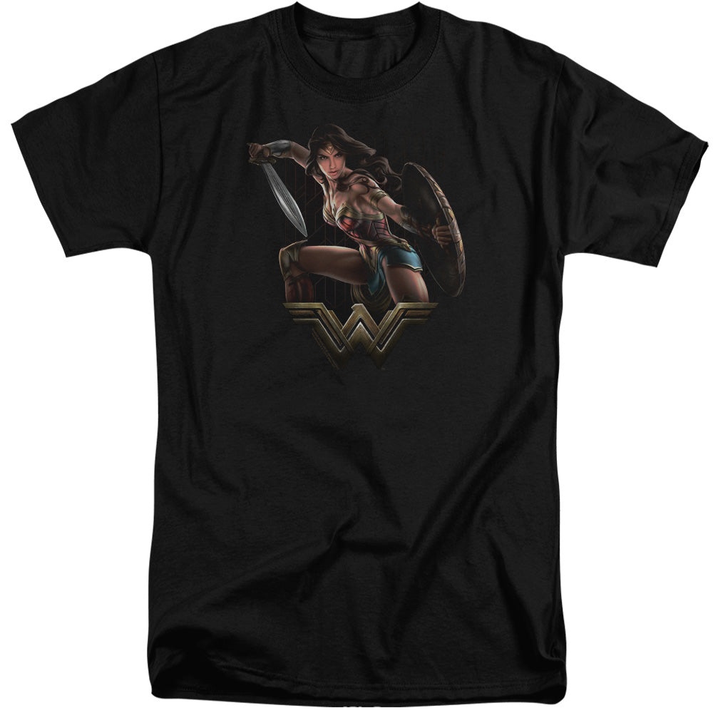 WONDER WOMAN MOVIE/FIGHT - S/S ADULT TALL 18/1 - BLACK