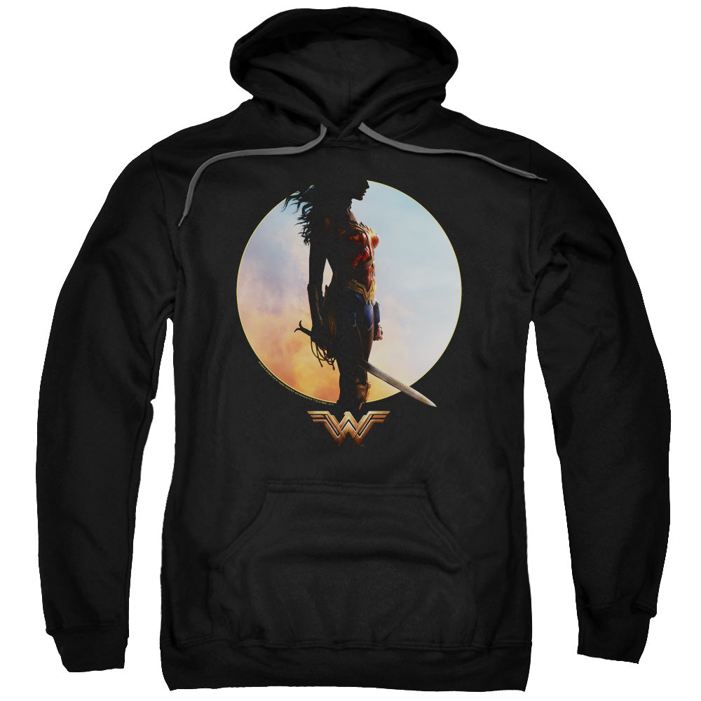 WONDER WOMAN MOVIE/WISDOM AND WONDER - ADULT PULLOVER HOODIE - BLACK