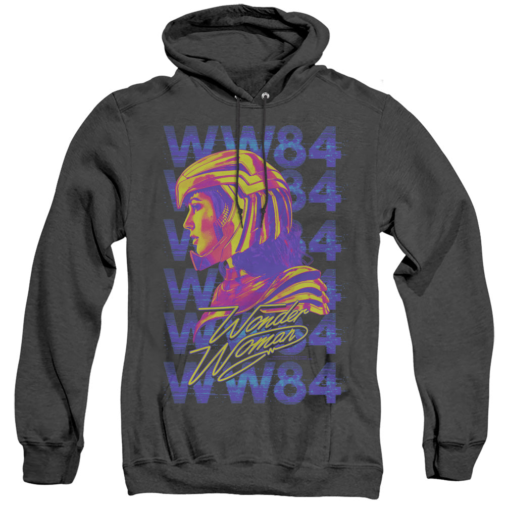 WONDER WOMAN 84/WW84 REPEAT - ADULT HEATHER HOODIE - BLACK