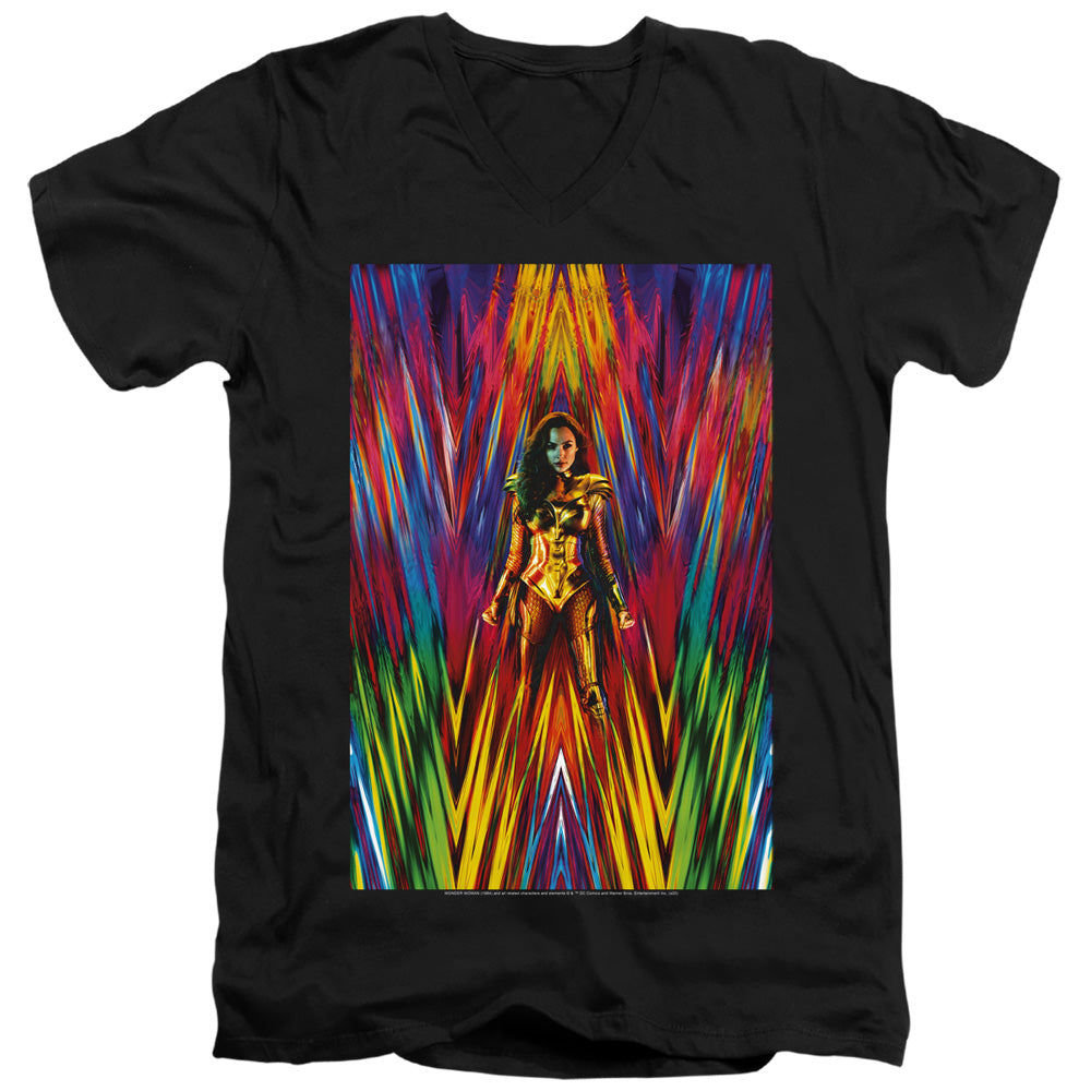 WONDER WOMAN 84/WW84 POSTER - S/S ADULT V-NECK 30/1 - BLACK