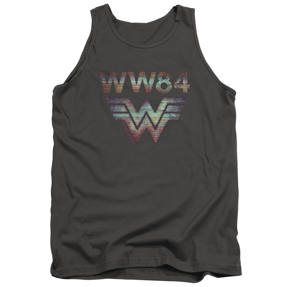 WONDER WOMAN 84/STATIC TV LINES - ADULT TANK - CHARCOAL