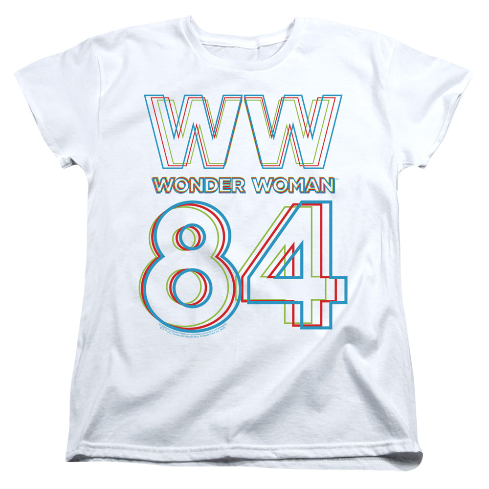 WONDER WOMAN 84/3D HYPE LOGO - S/S WOMENS TEE - WHITE