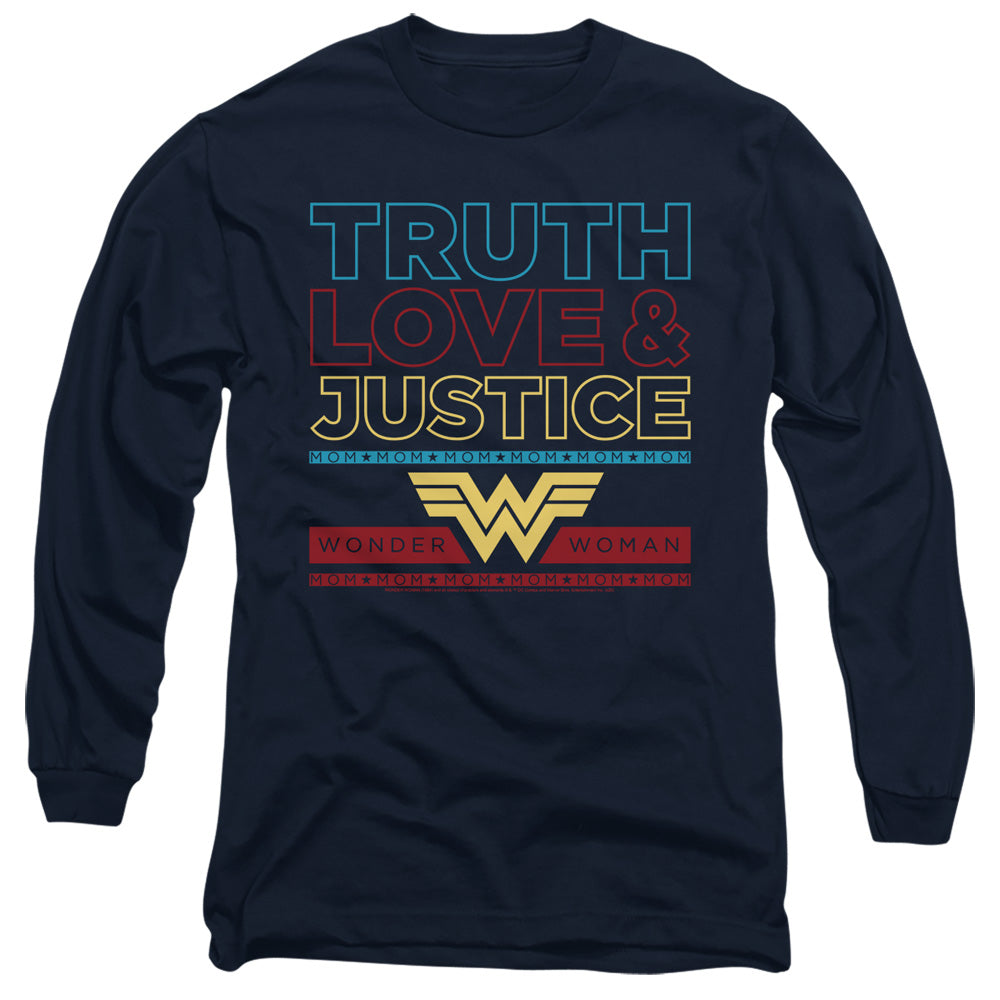 WONDER WOMAN 84/TRUTH LOVE JUSTICE - L/S ADULT 18/1 - NAVY